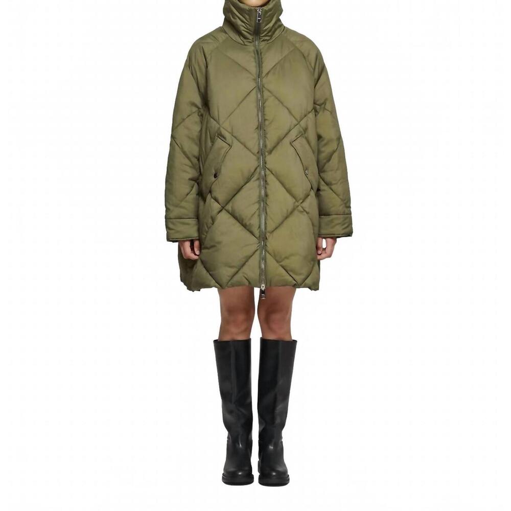NEW OOFWEAR long quilted jacket in military green